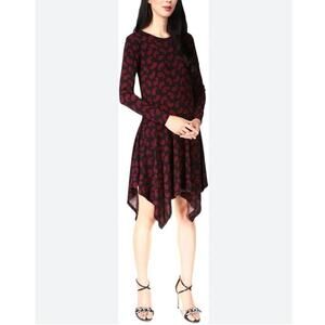Michael Kors Dropped Waist Dress Women’s Sz M  Dark Ruby Paisley Print NWT